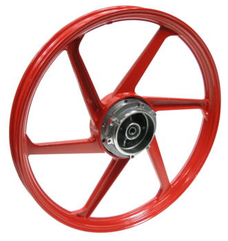 Hjul bag aluminium rød model turbine