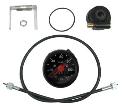 Speedometersæt 120km/ø48mm sort/sort