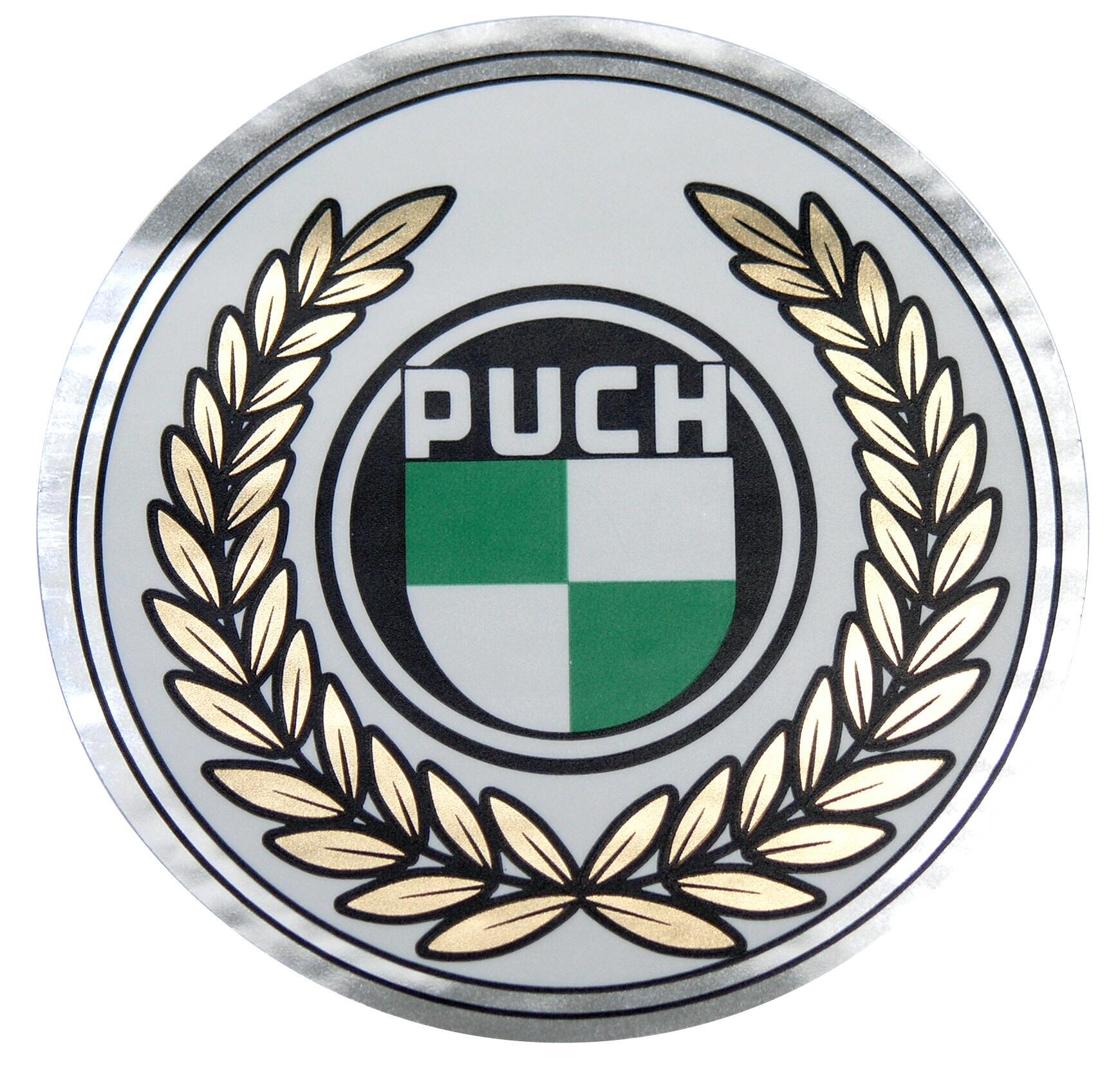 Mærke Puch ø5cm laurbær Guld/sølv