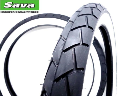 Dæk hvide sider 2,75x17 sava/mitas