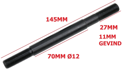 Aksel hjul/div 145mm ø 12mm