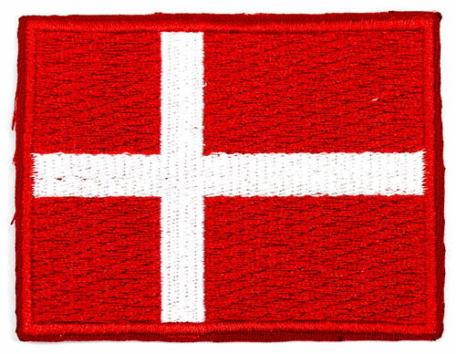 .Stryge mærke  Dansk flag 70x55mm
