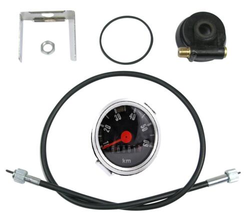 Speedometersæt 60km/ø48mm krom/sort