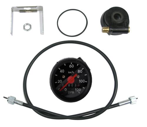 Speedometersæt 120km/ø48mm sort/sort