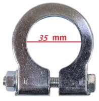 Udstødnings clamps med bolt 35mm