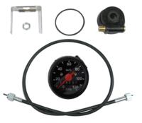 Speedometersæt 120km/ø48mm sort/sort